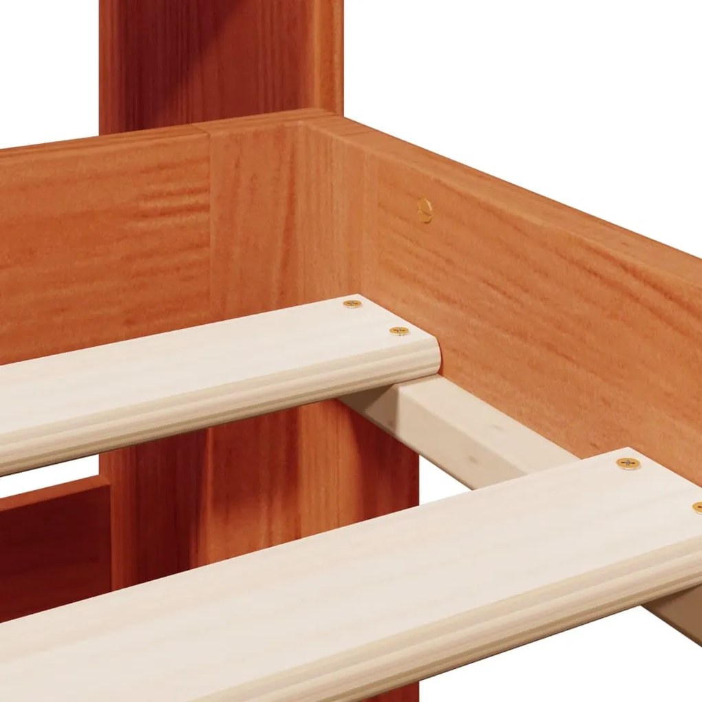 Cama com estante sem colchão 135x190 cm pinho maciço