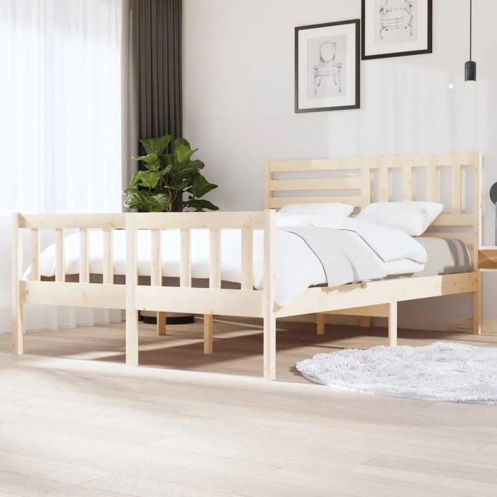 vidaXL Estrutura de cama 140x200 cm madeira maciça