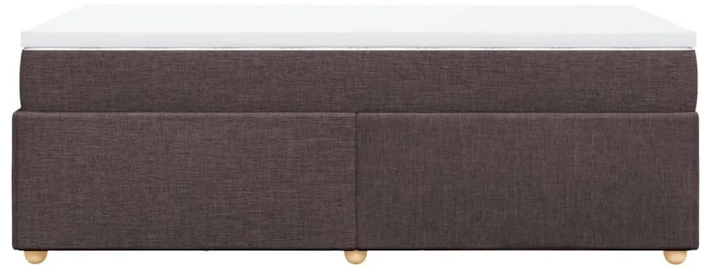 Cama com molas/colchão 90x200 cm tecido castanho-escuro