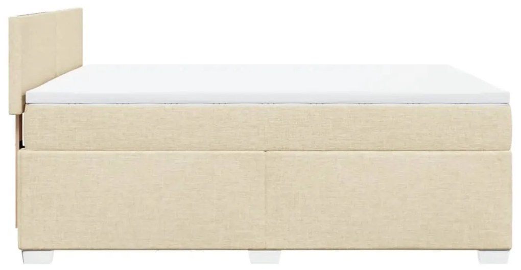 Cama com molas/colchão 160x200 cm tecido cor creme