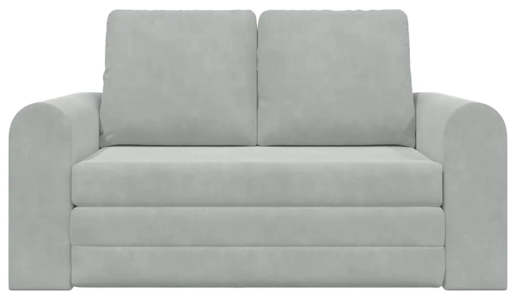 Sofá Cama de Piso 2-em-1 Cinza Claro 148x71x83 cm Veludo