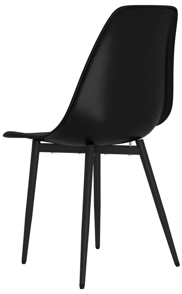 Cadeiras de jantar 6 pcs PP preto