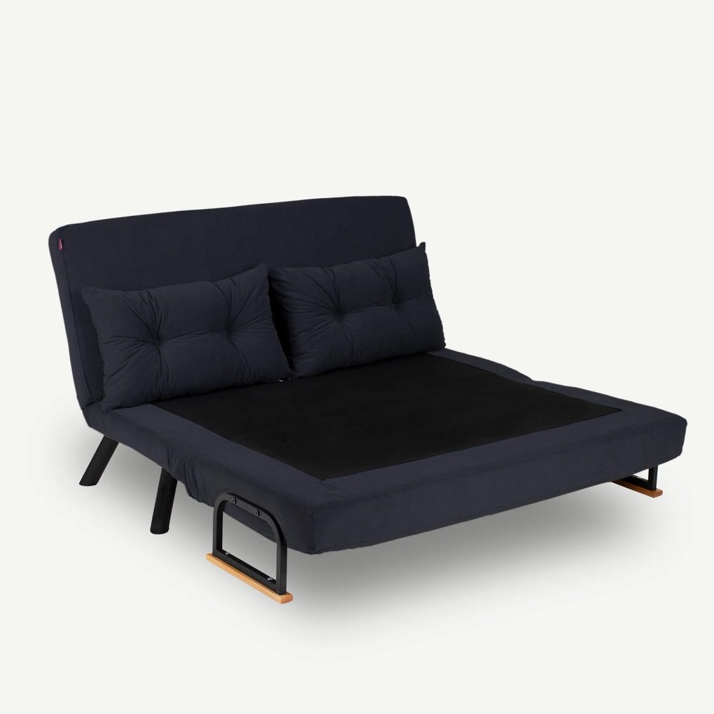 Sofá-Cama de 2 Lugares Sando – Preto – 175 cm x 133 cm