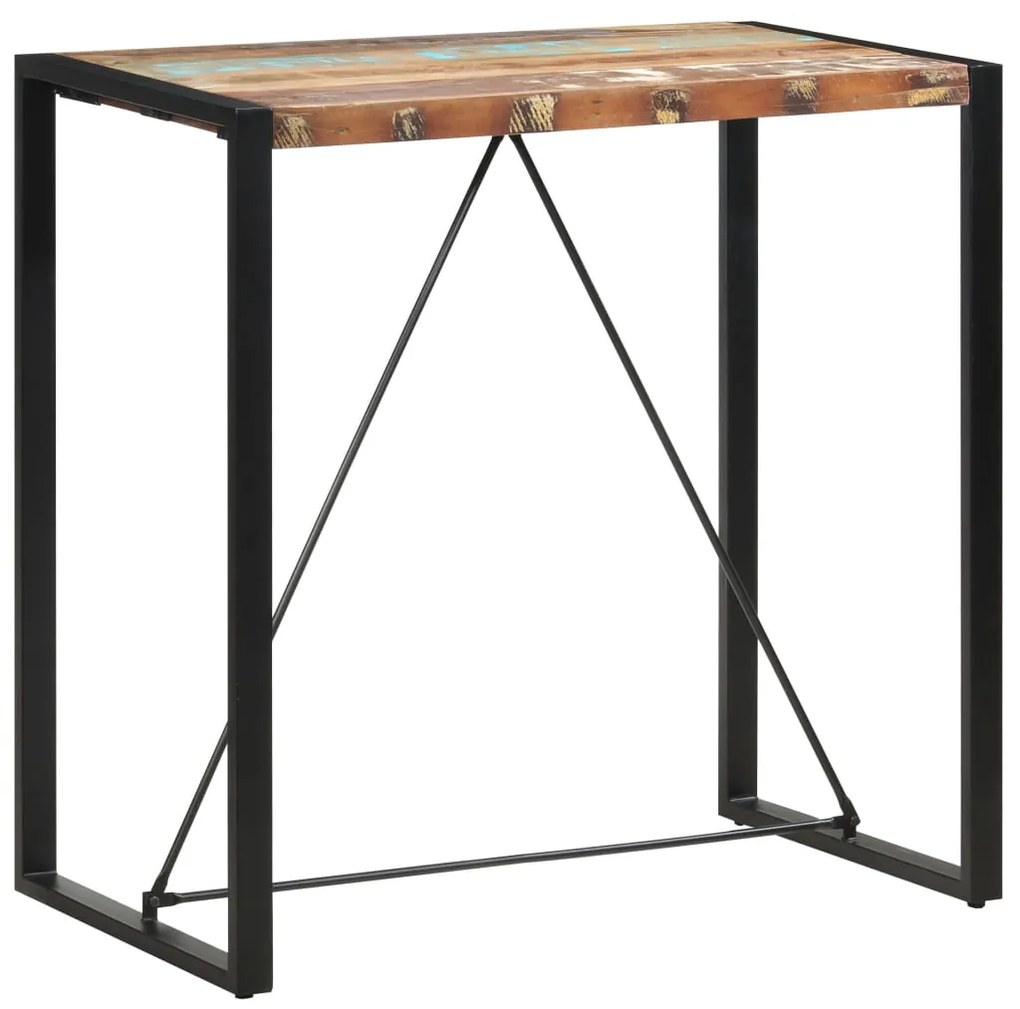 vidaXL Mesa de bar 110x60x110 cm madeira recuperada maciça
