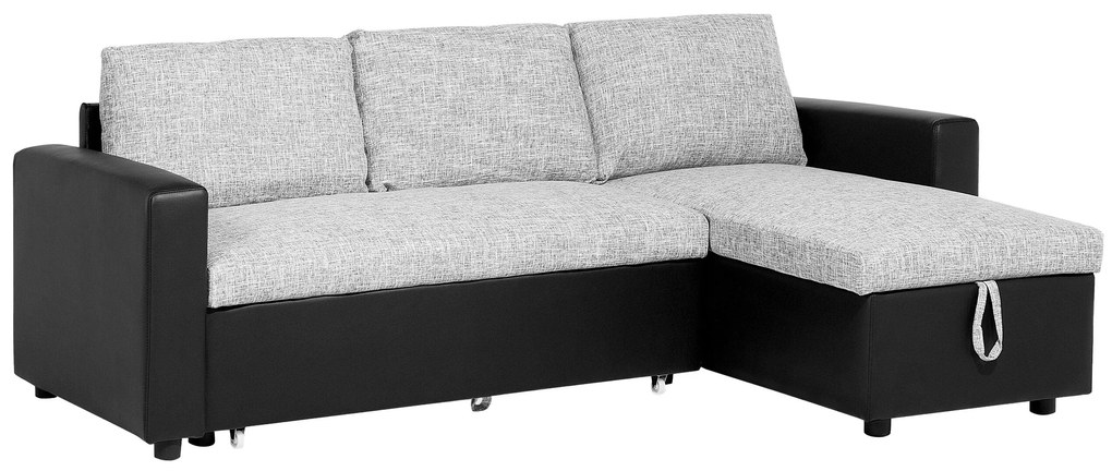 Sofá-cama de canto à esquerda com 3 lugares em tecido cinzento TAMPERE Beliani