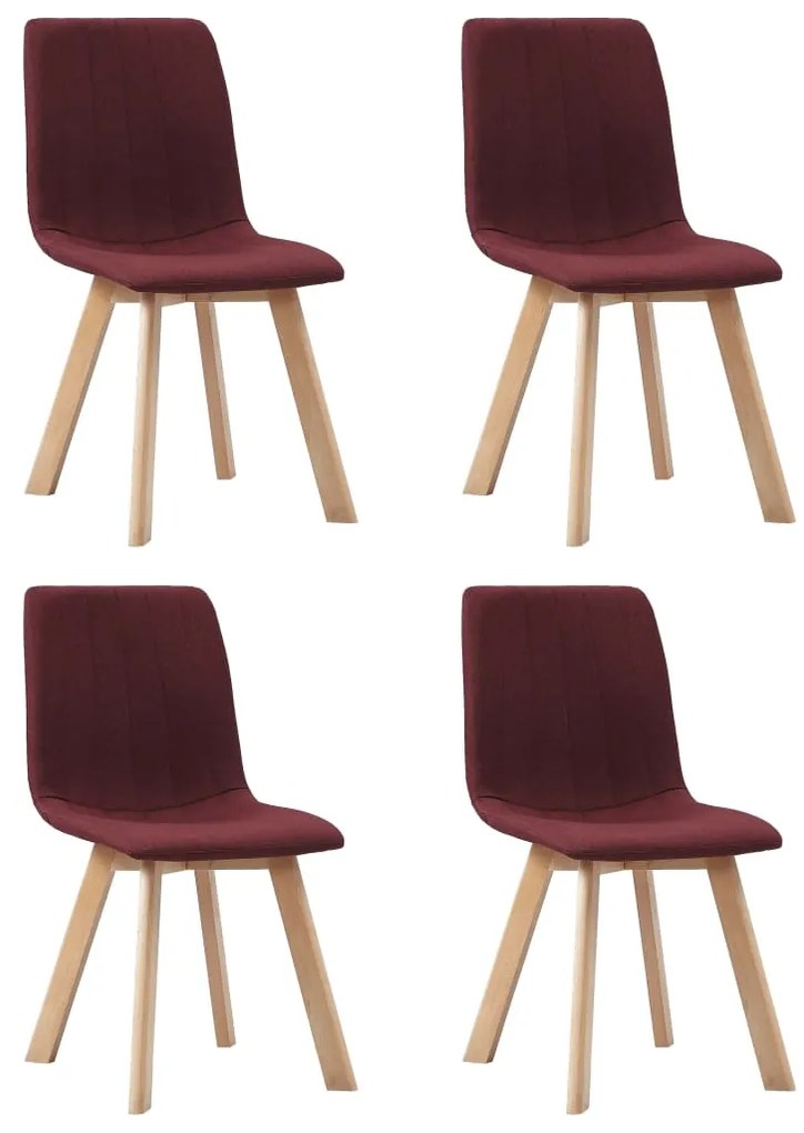 vidaXL Cadeiras de jantar 4 pcs tecido vermelho tinto