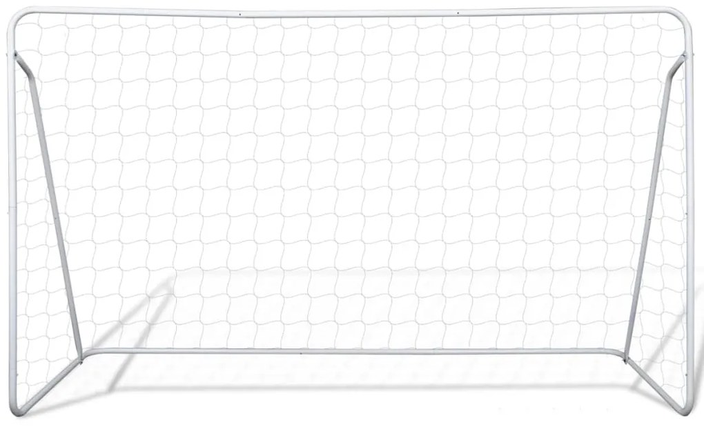 Balizas de futebol com redes 2 pcs aço 240x90x150 cm