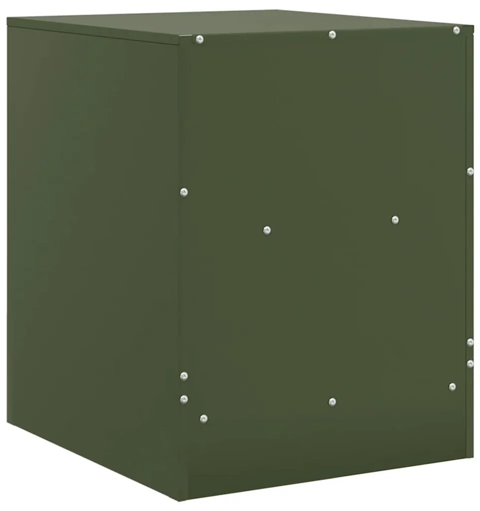 Mesa de cabeceira 34,5x39x44 cm aço verde azeitona