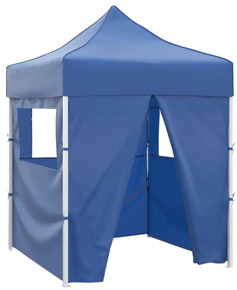 Tenda dobrável profissional festas 4 paredes 2x2 m aço azul