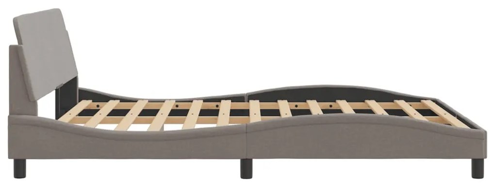 Cama sem colchão 160x200 cm tecido castanho-acinzentado