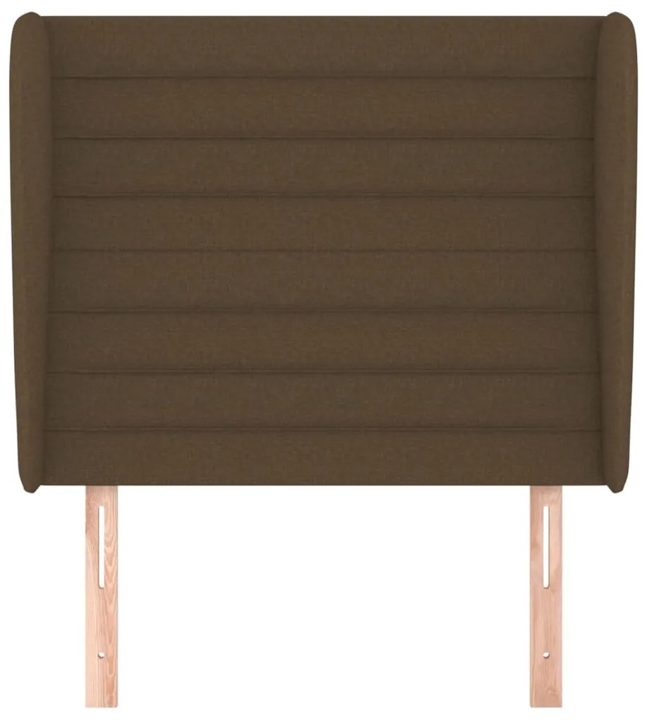 Cabeceira cama c/ abas tecido 103x23x118/128 cm castanho-escuro