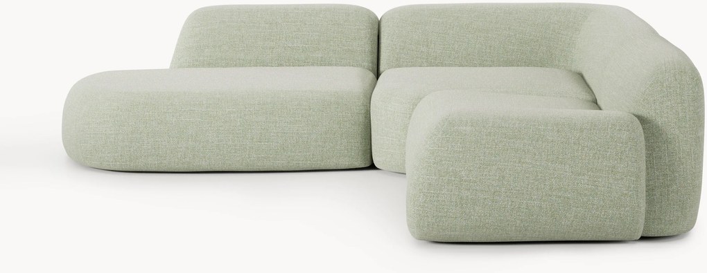 Sofá de canto modular em bouclé Wolke (4 lugares)