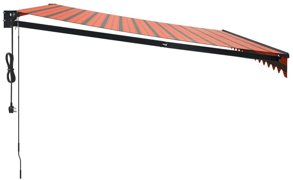 Toldo retrátil automático 4,5x3 m laranja e castanho