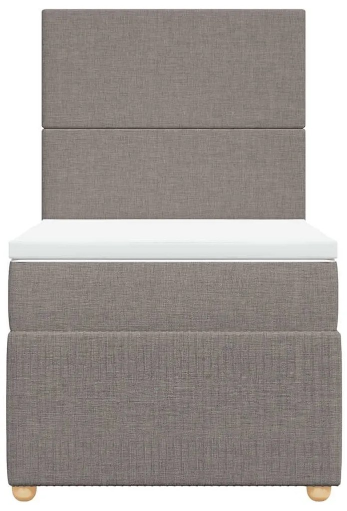 Cama com molas/colchão 100x200 cm tecido cinza-acastanhado
