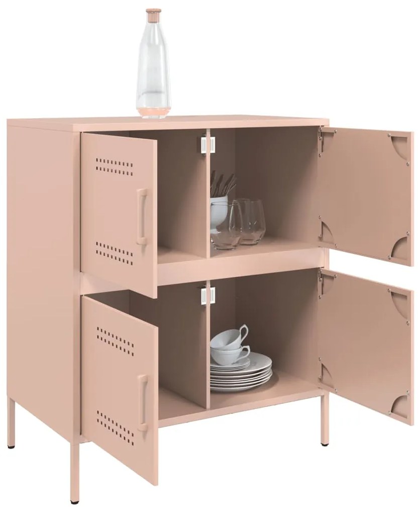 Aparador 68x39x79 cm aço rosa