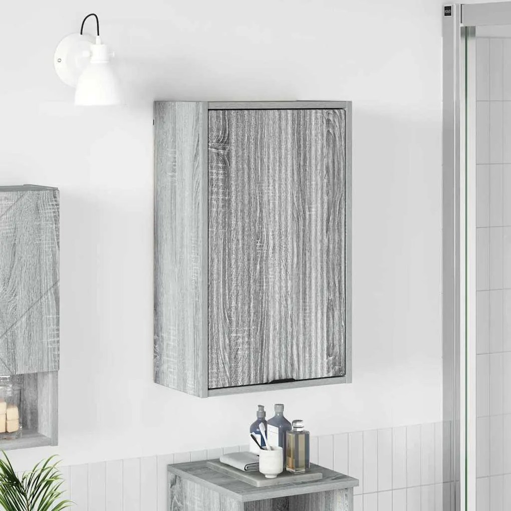 vidaXL Armário de Banheiro com porta Sonoma cinzento 39 x 23,5 x 65 cm