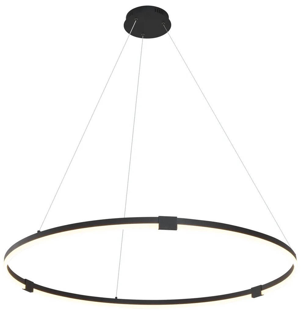Candeeiro suspenso de design preto 120cm Incl. LED regulável em 3 níveis - Anello Design