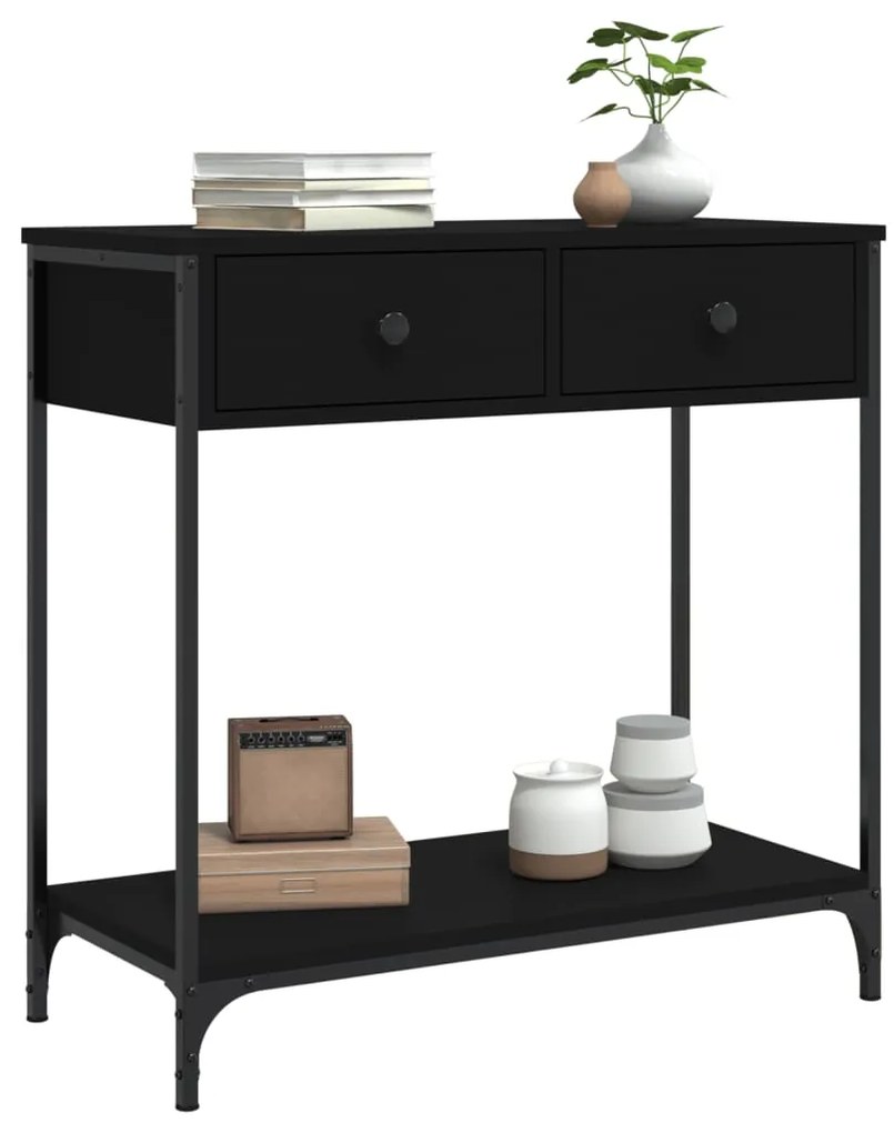 Mesa consola 75x34,5x75 cm derivados de madeira preto
