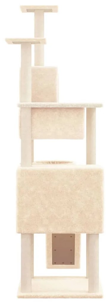 Árvore para gatos c/ postes arranhadores sisal 168 cm cor creme