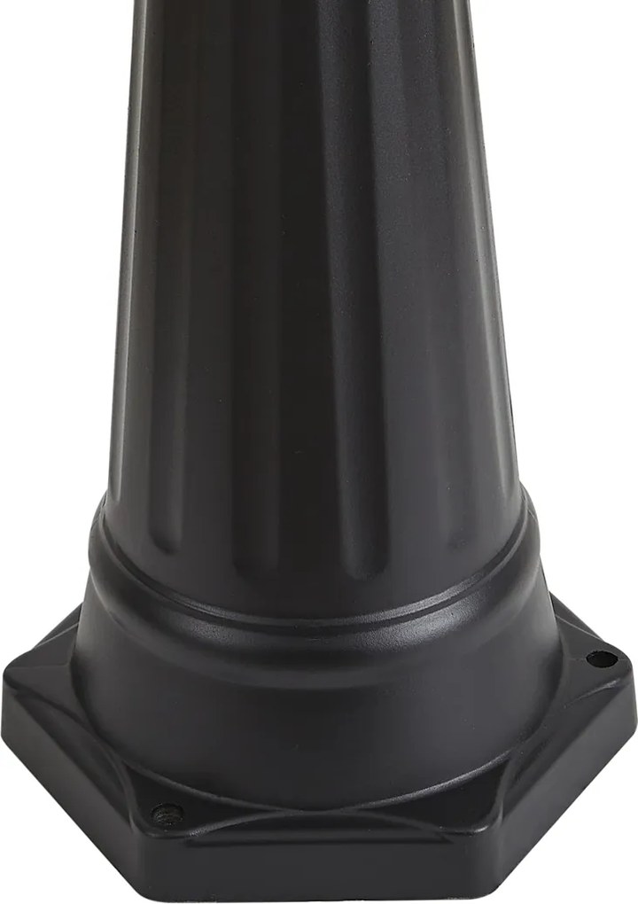 Lanterna de exterior clássica preta com cobre 220cm 3 luzes IP44 - Havana