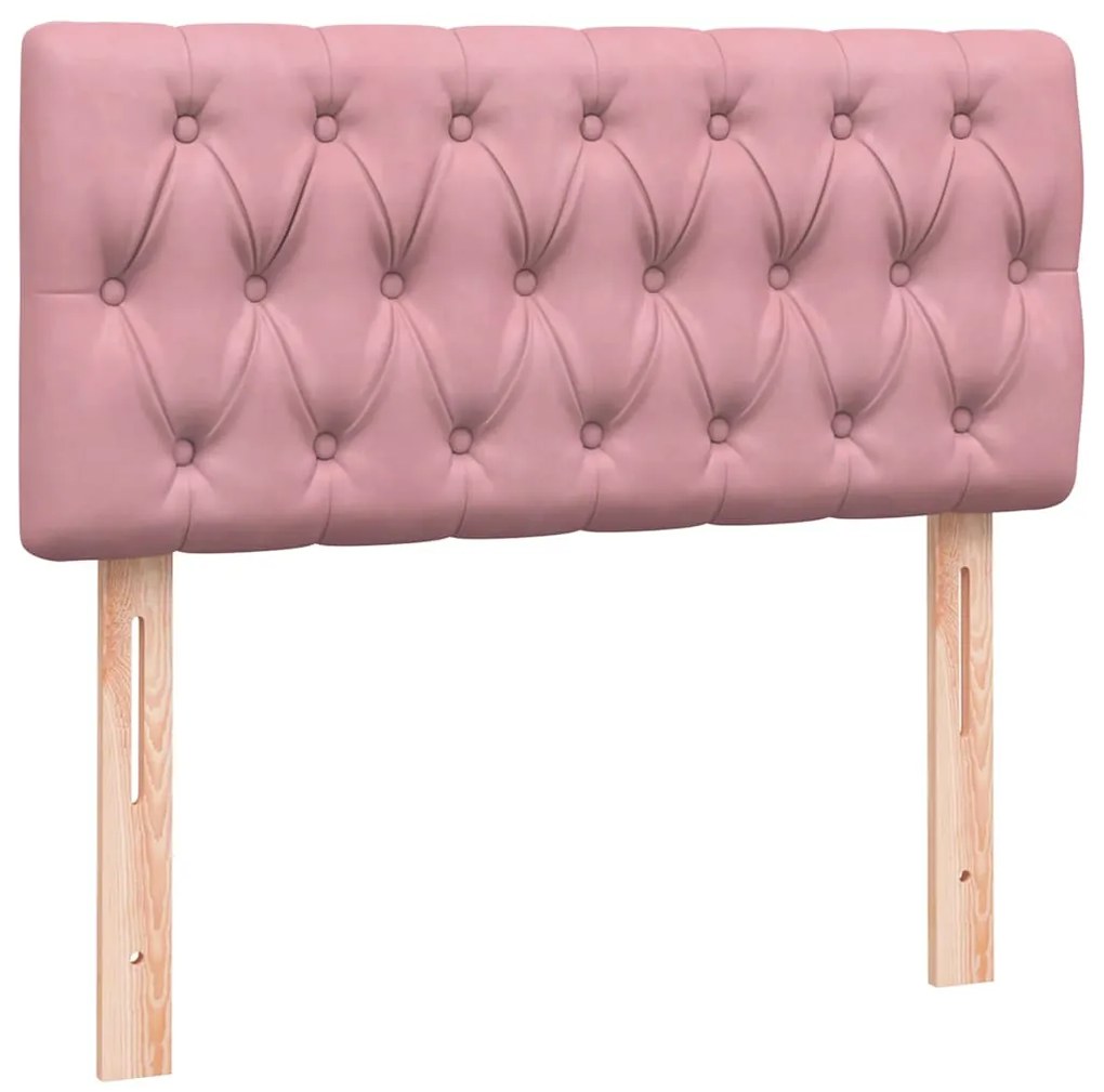 Cama com molas/colchão 80x220 cm veludo rosa