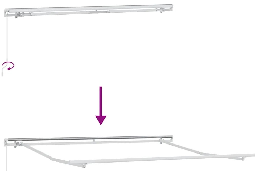 Toldo retrátil manual 300x250 cm antracite e branco