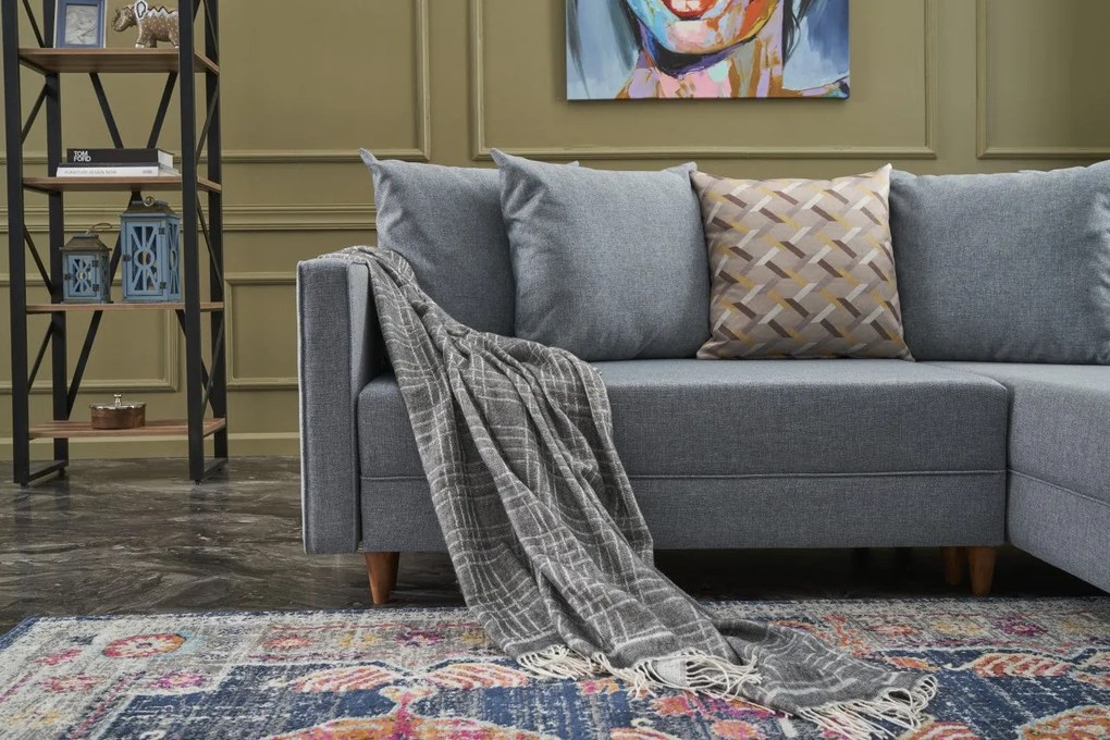 Sofá-Cama de Canto Aydam – Azul – 215x80x150 cm
