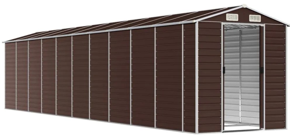 Abrigo de jardim 191x895x198 cm aço galvanizado castanho