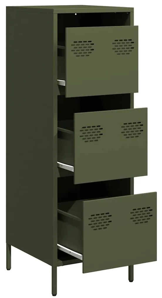 Aparador alto 39x35x103,5 cm aço verde azeitona