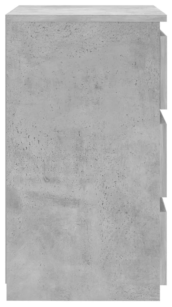 Mesa de cabeceira 40x35x62,5 cm contraplacado cinzento cimento