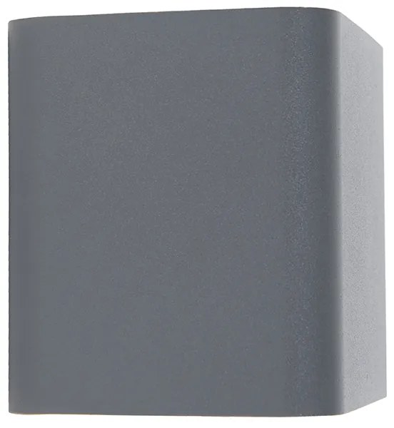 Candeeiro de parede moderno cinzento escuro incl. LED IP54 quadrado - Evi Moderno