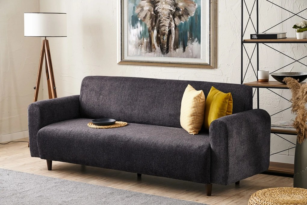 Sofá de 3 Lugares Noya – Antracite – 220x87x70 cm