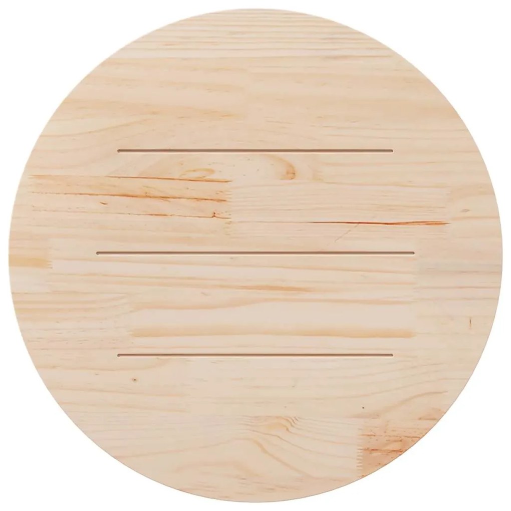 Tampo de mesa pinho maciço Ø80x2,5 cm branco