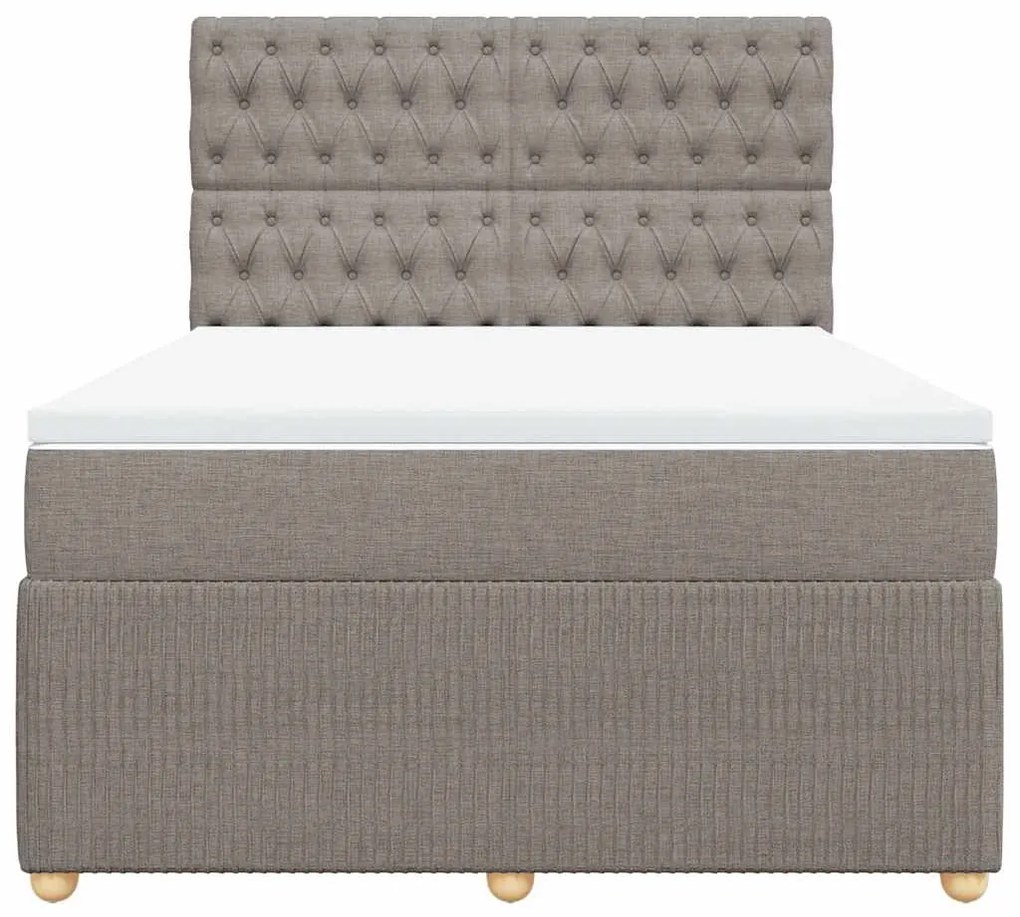 Cama com molas/colchão 140x200 cm tecido castanho-acinzentado