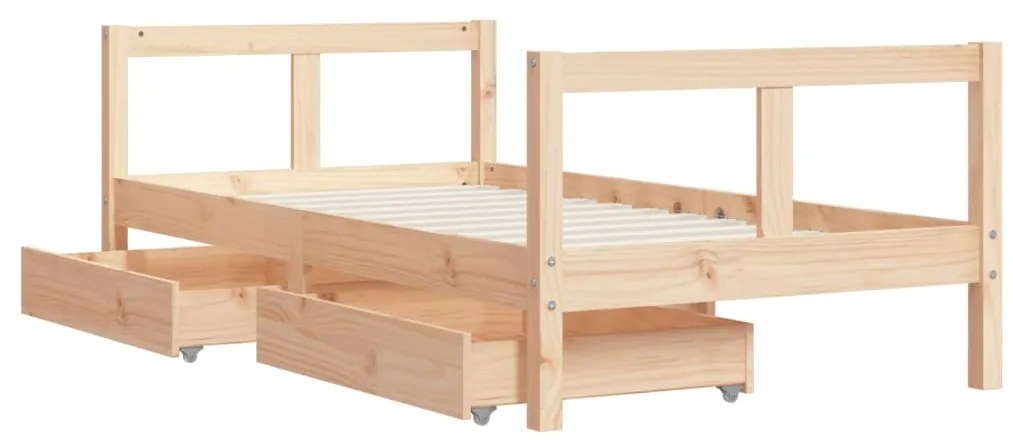 Estrutura de cama infantil c/ gavetas 80x160 cm pinho maciço
