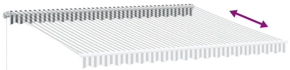 Toldo retrátil manual com LED 450x350 cm antracite/branco