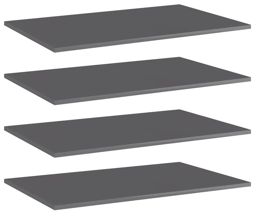 vidaXL Prateleiras para estante 4 pcs 80x50x1,5cm contraplacado cinza