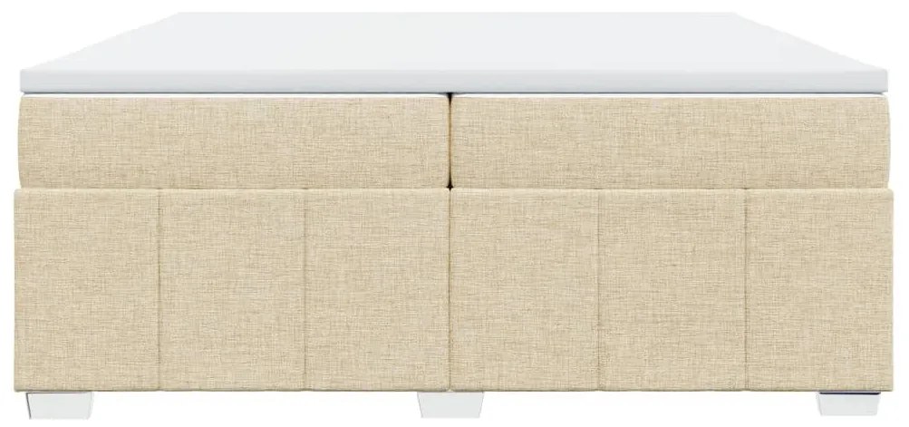 Cama com molas/colchão 200x200 cm tecido cor creme