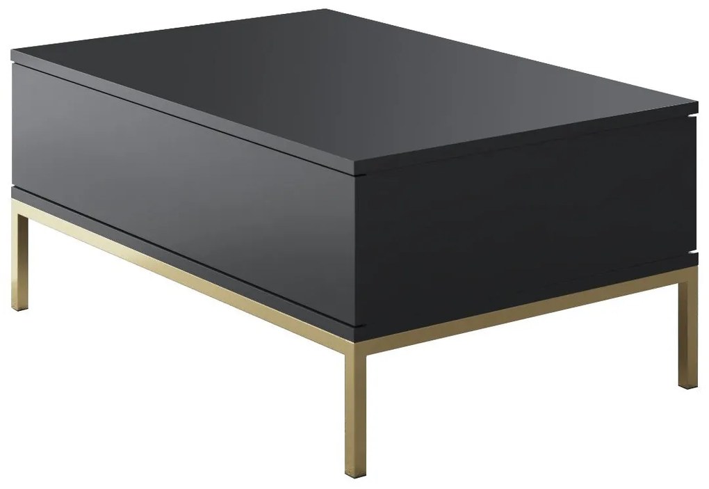 Conjunto de Mobiliário de Sala Lord – Antracite e Dourado – Tv Stand: