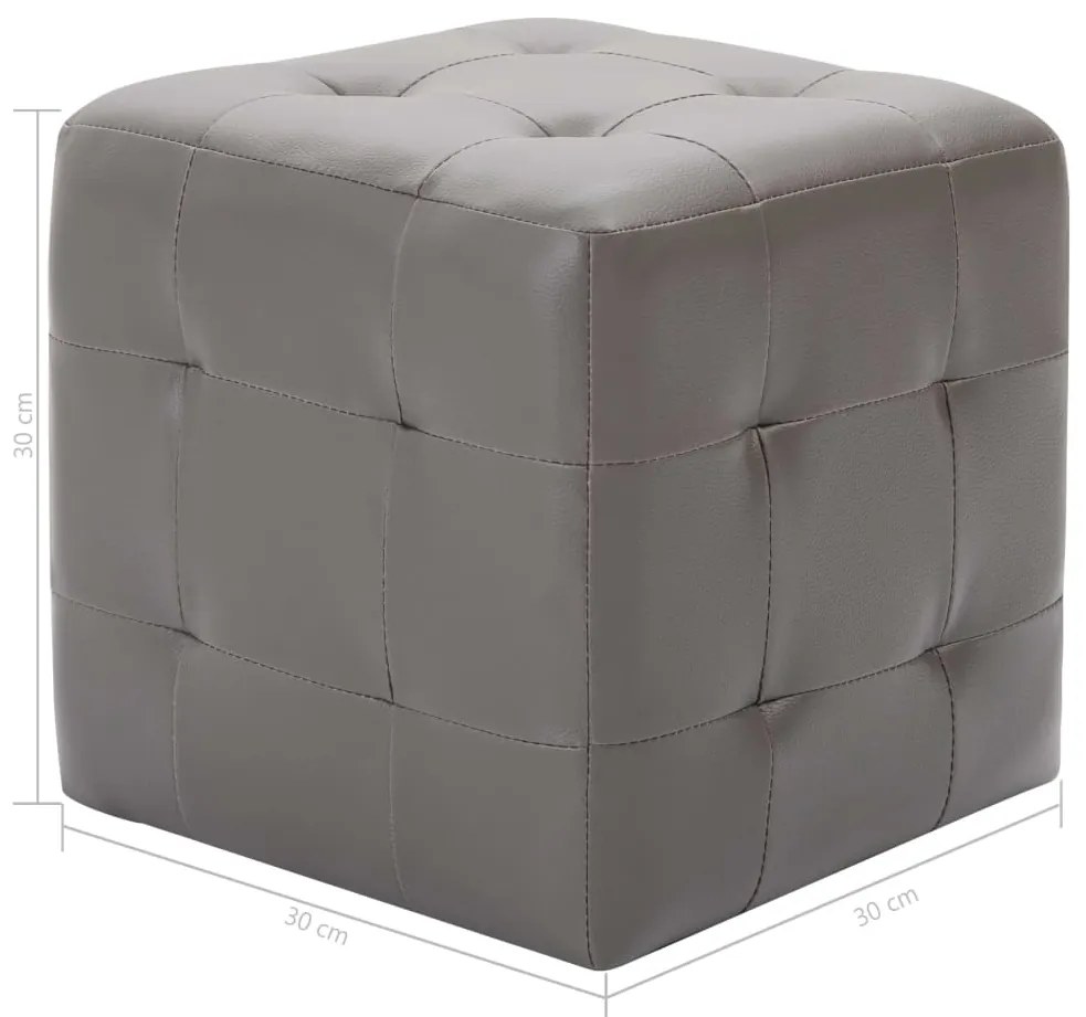 Mesas de cabeceira 2 pcs 30x30x30 cm couro artificial cinzento