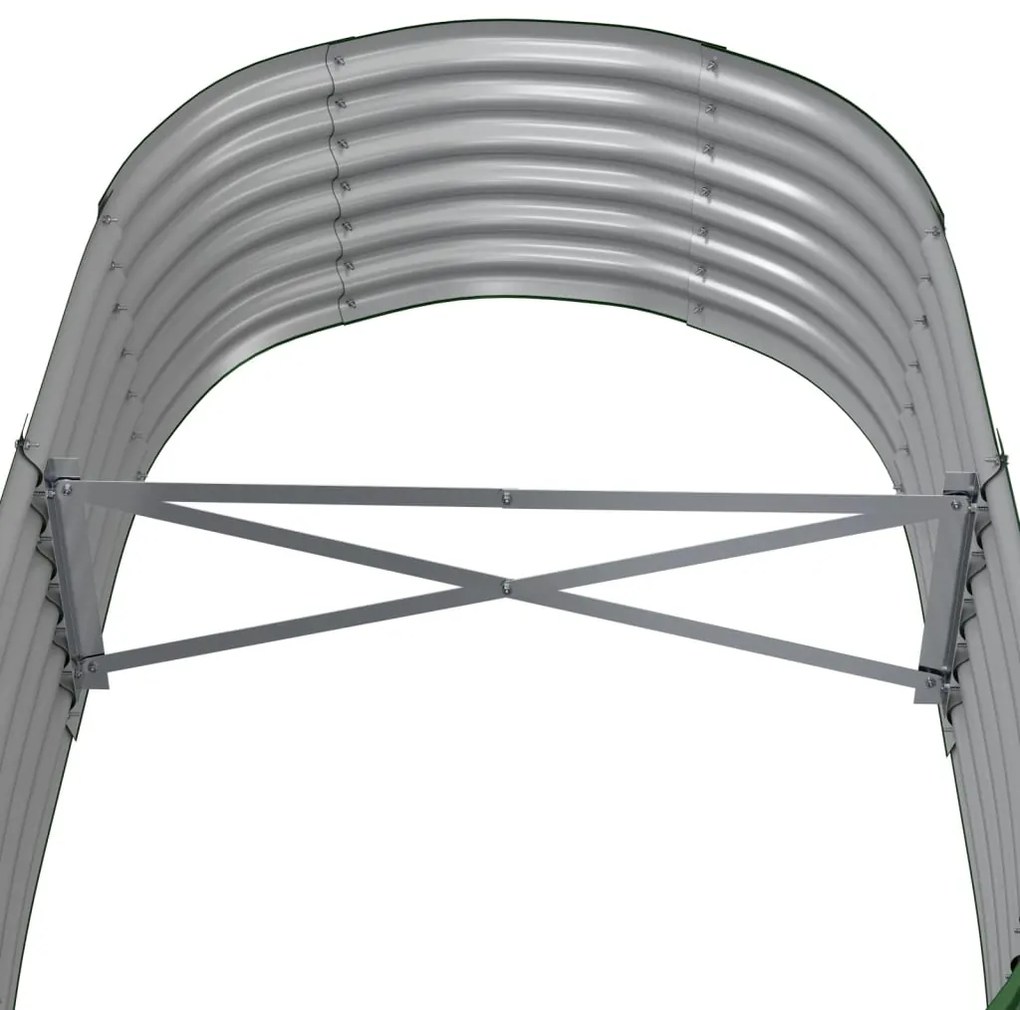 Canteiro elevado jardim 152x80x36 cm aço revestido a pó verde