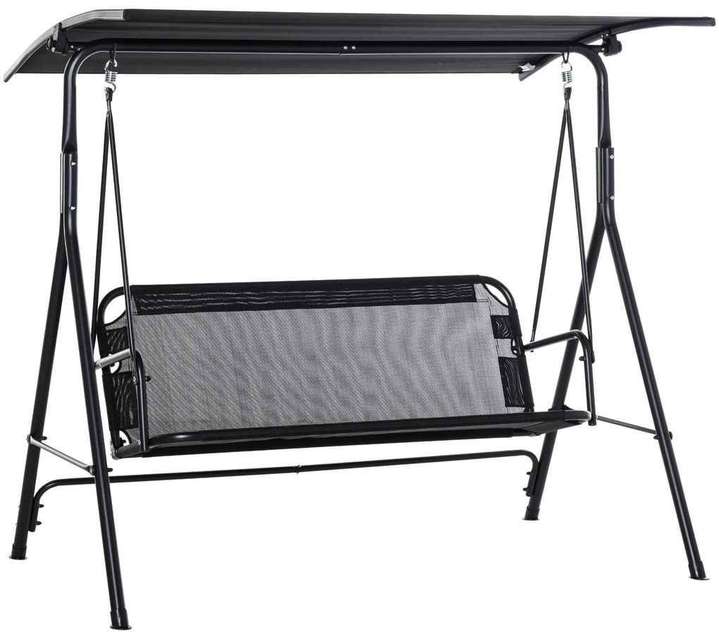 Baloiço de Jardim de 2 Lugares Baloiço com Teto Ajustável em Ângulo pa