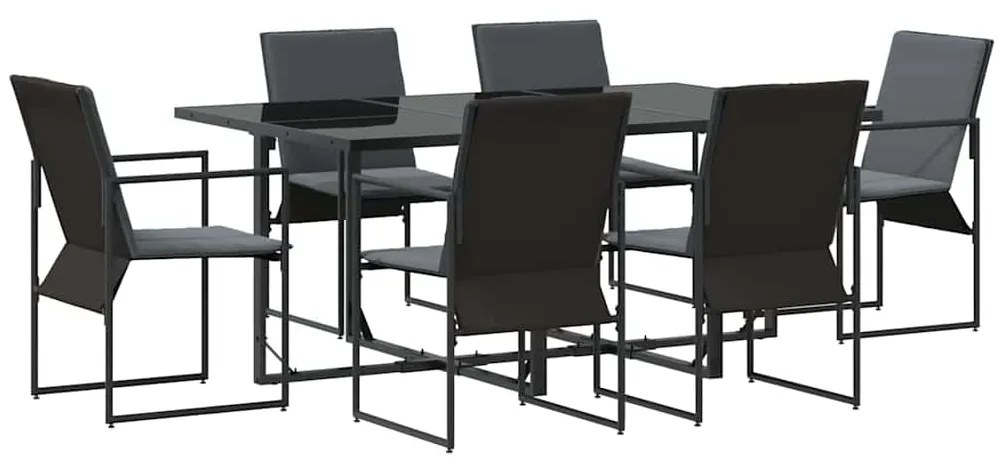 Conjunto de Jantar de Jardim de 9 Peças com Almofadas em Aço e Textile
