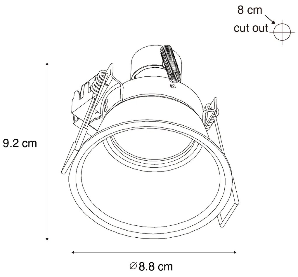 Foco embutido inteligente branco IP44 incl. Wifi GU10 50mm - Dept