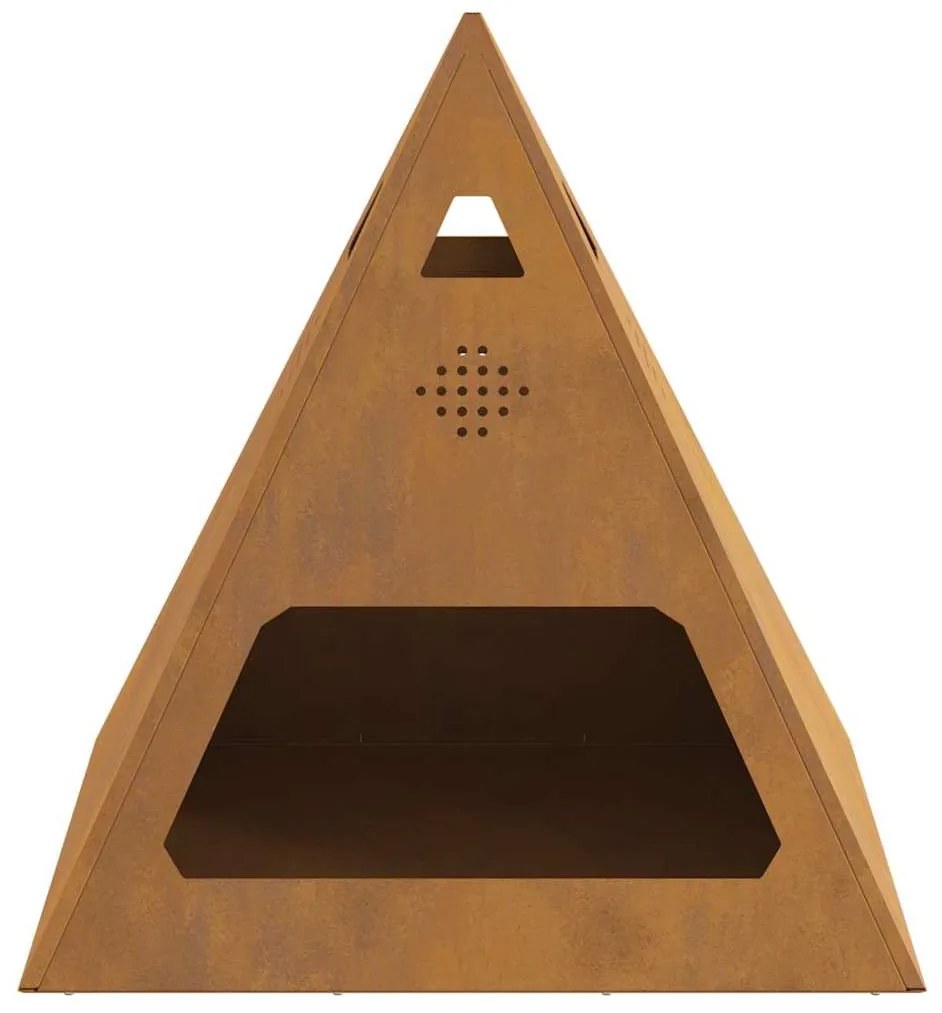Fogueira Pyramid 50x50x51 cm Aço Envelhecido