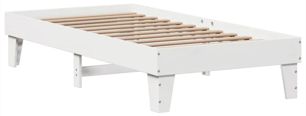 Cama sem colchão 100x200 cm madeira de pinho maciça branco