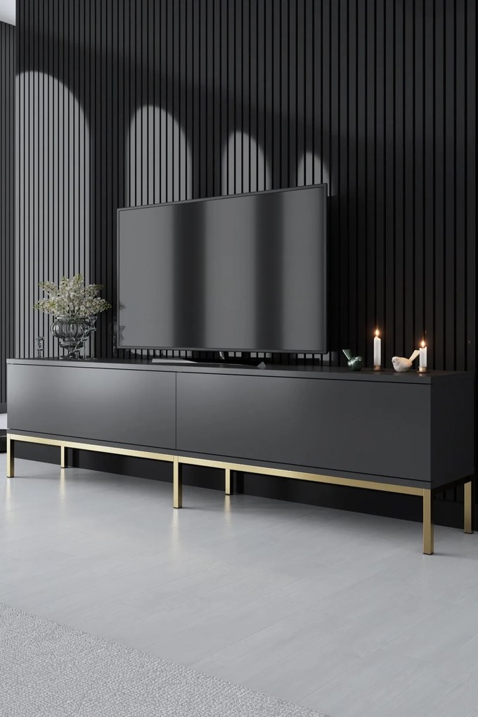 Suporte de TV Lord – Antracite e Dourado – 180 x 47 x 30 cm