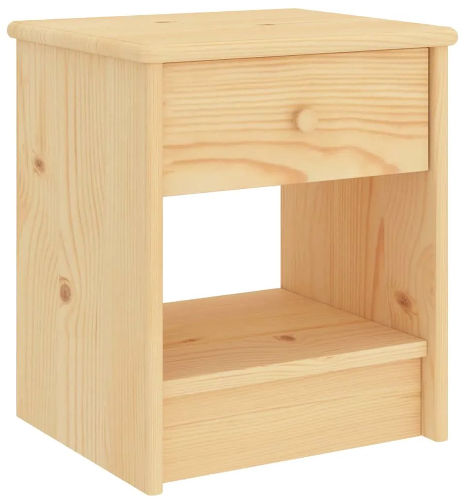 Mesa de cabeceira 35x30x40 cm madeira de pinho maciça clara