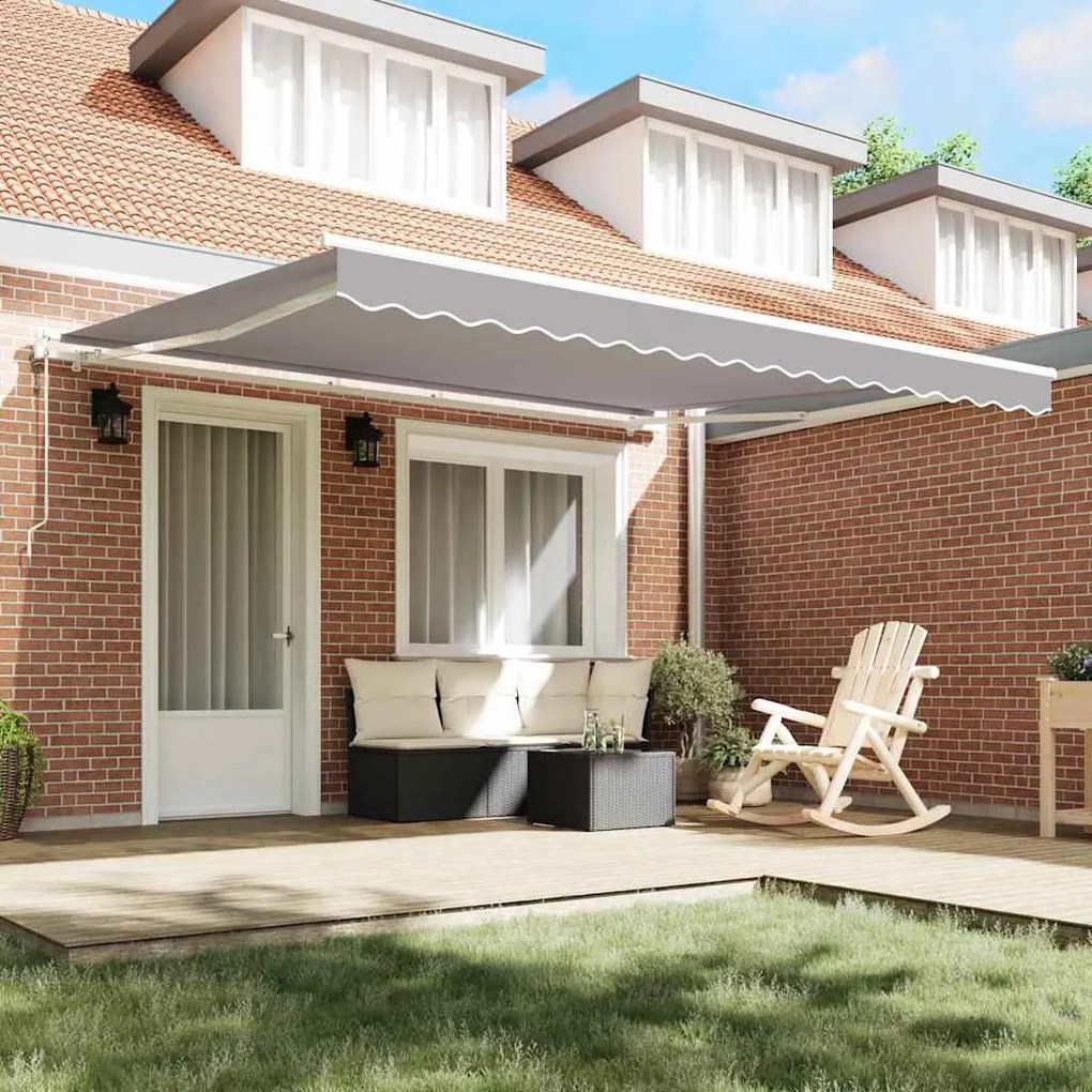 Toldo Retrátil Cinzento-claro 400 × 350 cm Cinzento-claro