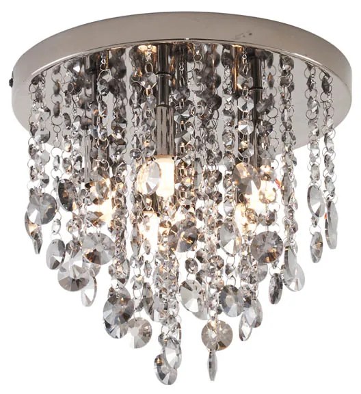 Candeeiro de Teto Clássico Preto com Vidro Fumê - Medusa